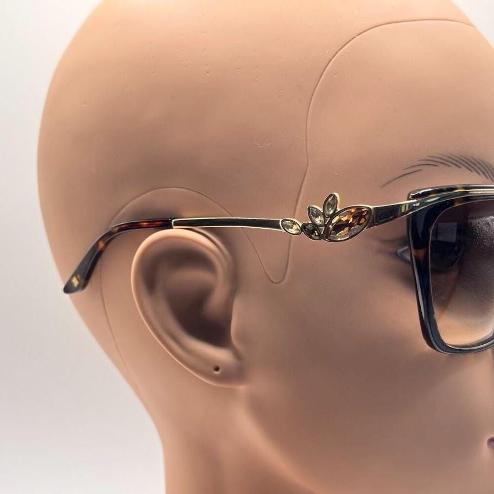 NOS Vintage Y2K Designer Sunglasses BCBG Max Azria | Luxe Tortoise Gold Cat Eye - Picture 3 of 11